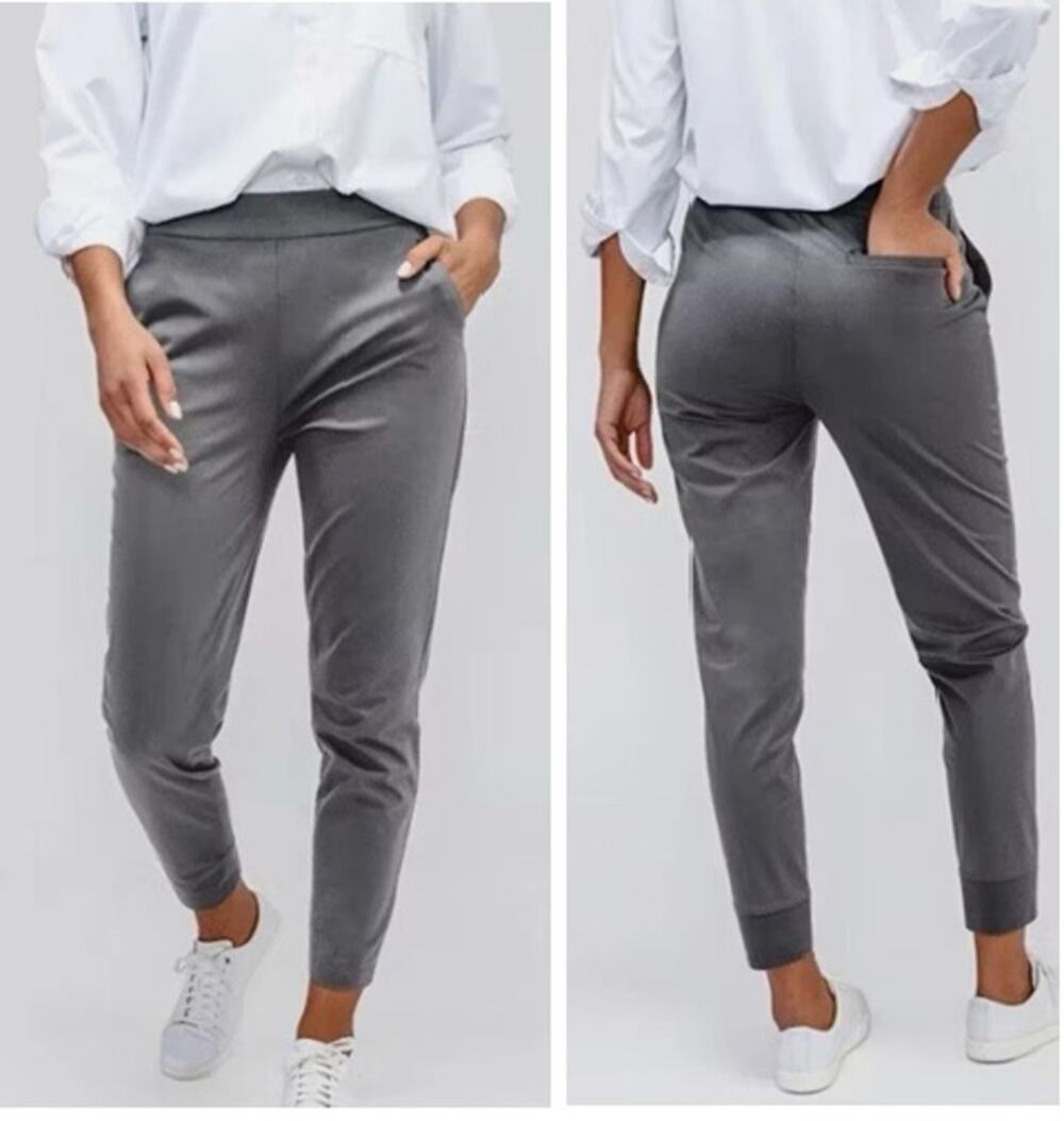 Ministry of Supply Kinetic Pull On Pants Womens Size 6 Grayish Blue High Waisted